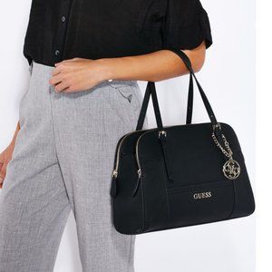 Guess Black Huntley LA Satchel Purse PG493708 NWT